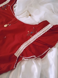 Baby Doll Vintage Bordado Vermelho - comprar online