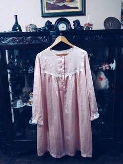 Camisola Vintage Cetim Rosa Bebê Midi - Sampa Époque Semijoias