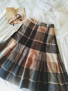 Saia Vintage Xadrez Tartan Lã