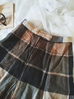 Saia Vintage Xadrez Tartan Lã - Sampa Époque Semijoias