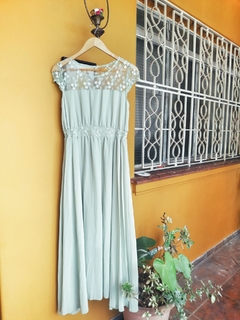 Vestido Longo Verde Pastel Fada Novo - comprar online