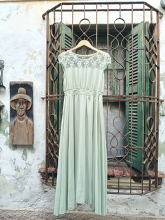 Vestido Longo Verde Pastel Fada Novo