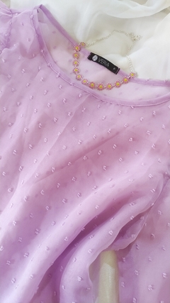 Blusa Lilás Poá Texturizado na internet