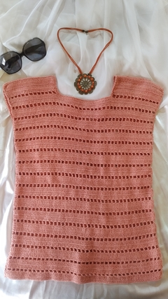 Blusa Crochê Terracota na internet