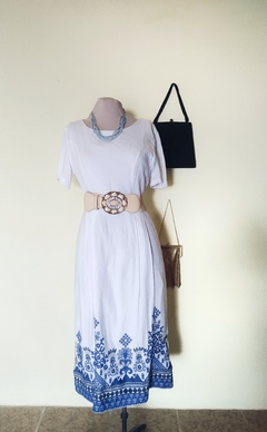 Vestido Branco Midi Algodão Bordado Stella Maris