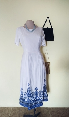 Vestido Branco Midi Algodão Bordado Stella Maris - comprar online