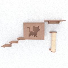 Playground para gatos Mel + Arranhador - Linha Econ - Passos de Bicho - comprar online