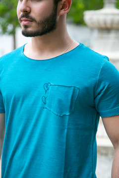 Camiseta Azul Masculina LádoCoração - loja online