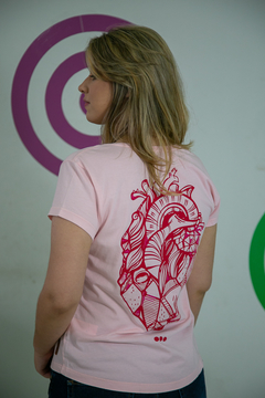 Camiseta Rosa Feminina Estampada LádoCoração