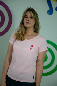 Camiseta Rosa Feminina Estampada LádoCoração - Ládocoração