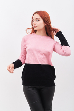 Sweater de hilo elastizado, combinado en dos tonos. Calidad premium. - comprar online