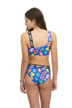 Bikini Teens estampado animal print, con elastico ancho "love". Art 7406 - comprar online