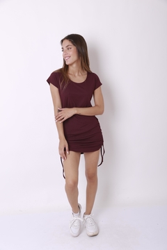 Vestido/ remerón de morley con frunces laterales. en internet