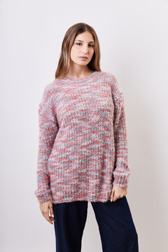 Sweater oversize acanalado, con pelo - comprar online