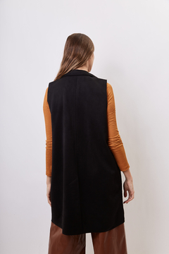 Chaleco gamuza 7/8 oversize. - tienda online