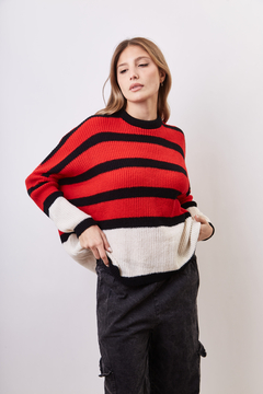 Sweater rayado de bremer tramado en morley, oversize. en internet