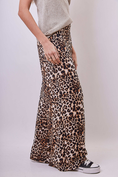 Palazzo de modal elastizado, animal print. - tienda online