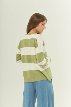 Sweater de bremer con guardas crudo y color - comprar online