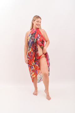 Imagen de Bikini en lycra texturada, con argolla carey, y bombacha media cola,con tiras regulables. Art 1212