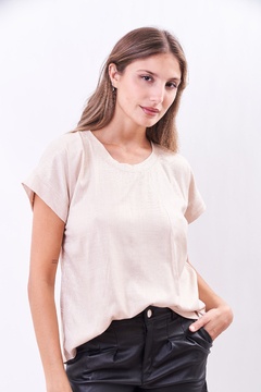 Camisola de lino spandex, con brillo. - comprar online