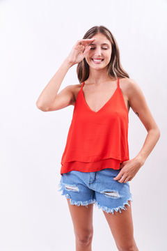 Musculosa de gasa, con terminación doble. - comprar online