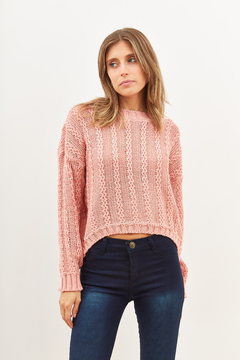 Sweater tejido en guardas verticales. - comprar online