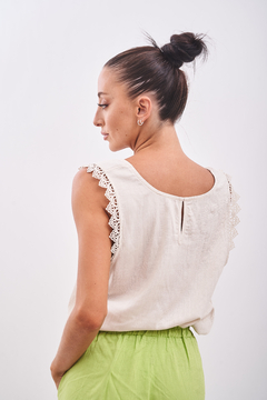 Camisola de lino, con ribete de brodery. en internet