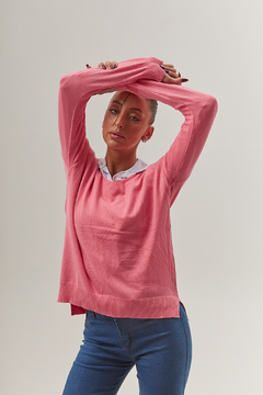 Sweater de hilo elastizado. Escote V. Calidad premium. - comprar online