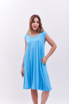 Vestido de modal viscosa, evaseé, con bolsillos. - comprar online