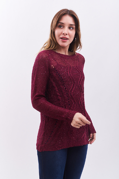 Sweater de hilo lurex , tramado - comprar online