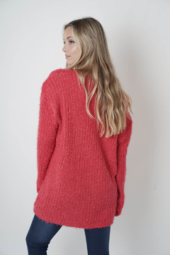 Sweater oversize acanalado, con pelo