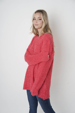 Sweater oversize acanalado, con pelo - Proverbio