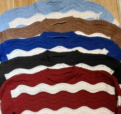 Sweater con ondas bicolor. - comprar online