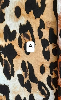 Mono de lino, animal print, con breteles finitos. - Proverbio