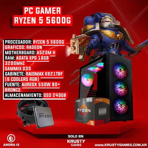 PC GAMER RYZEN 5 5600G 16GB 3200MHz SSD 240GB