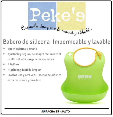 Babero Silicona Baby Innovation Cuello Ajustable