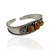 BRACELETE PRATEADO ESTILO BOHO CHIC/HOOP - 3 PEDRAS - comprar online