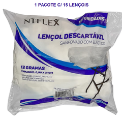 Lençol Descartável para Maca com Elástico TNT C/ 15 Unidades