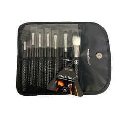 Kit de 7 pincéis para maquiagem Macrilan KP1-3E Preto