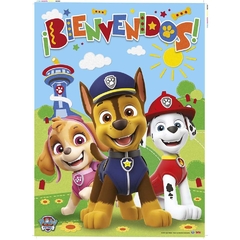 Afiche feliz cumple paw patrol x1