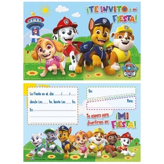 Invitaciones paw patrol x10