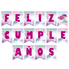 Banderin Feliz Cumple Sirena