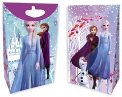 Bolsita Papel con cierre y glitter Frozen x 8