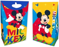 Bolsita de papel con fuelle y glitter mickey x8