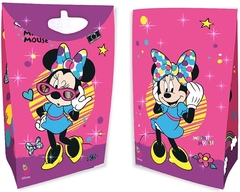 Bolsita carton con fuelle y glitter minnie x8