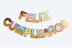 Banderin letras feliz cumpleaños donas con stamping x1 - comprar online