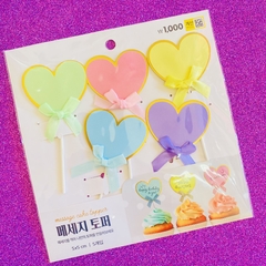 Toppers Corazon Pastel x5