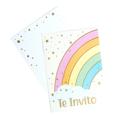 Invitacion arco iris x10