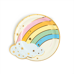 Platitos arco iris con stamping x10