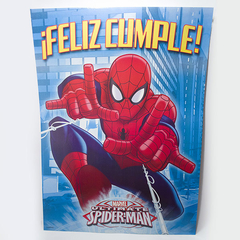 Afiche feliz cumple hombre araña x1